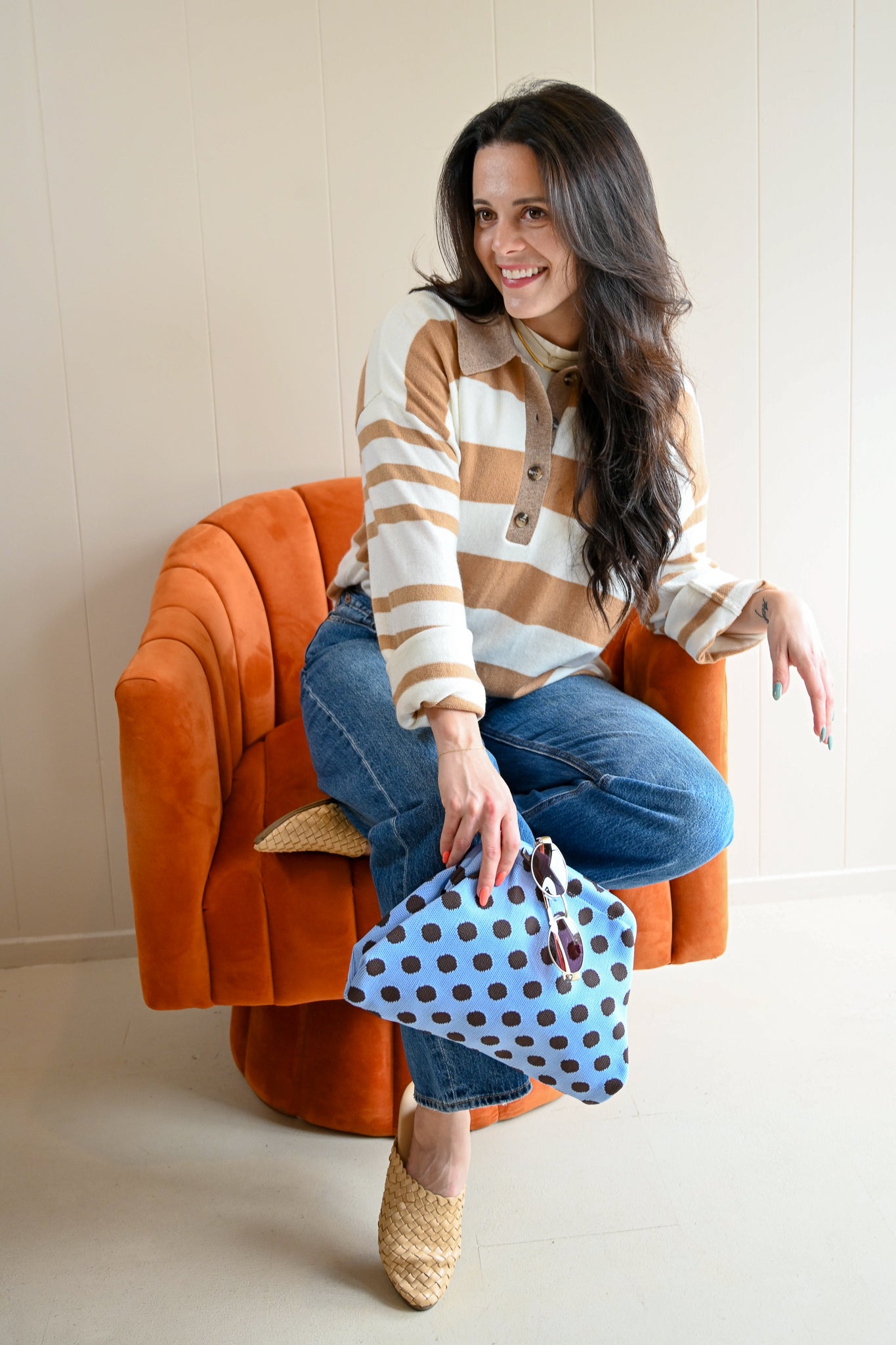 Petra Lane Polo Stripe Sweater