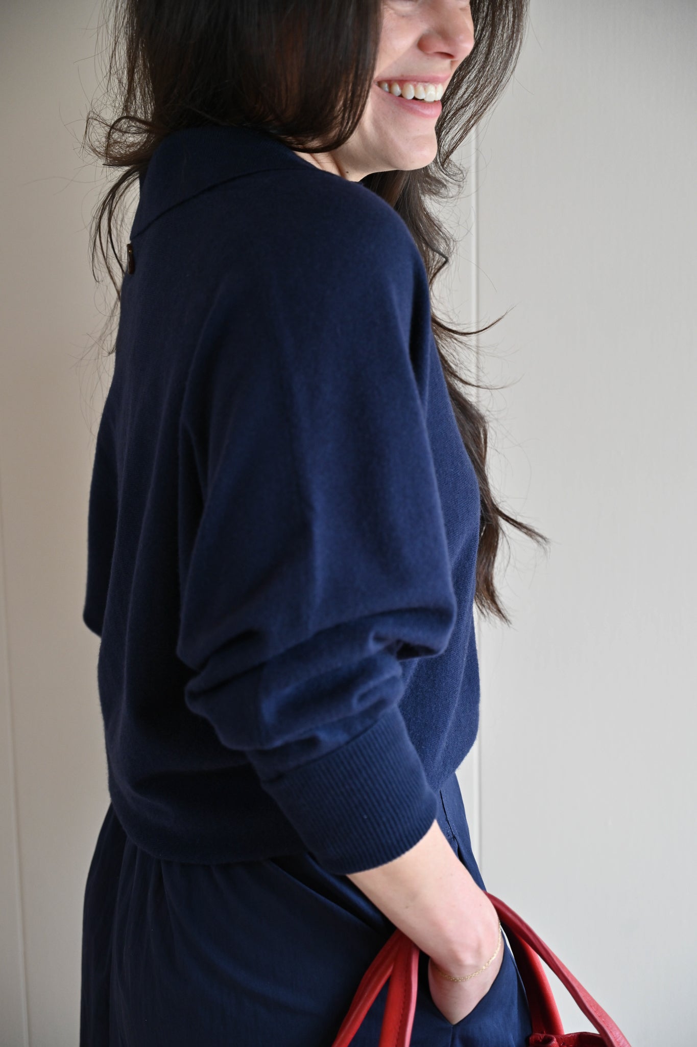 Ruth Court Collared Sweater - Midnight Ocean