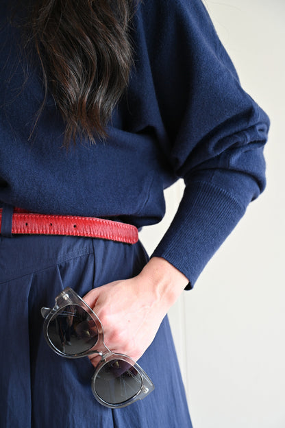 Ruth Court Collared Sweater - Midnight Ocean