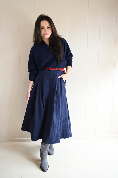 Ruth Court Collared Sweater - Midnight Ocean