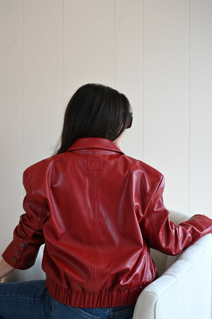 Acropolis Street Vegan Leather Bomber Jacket