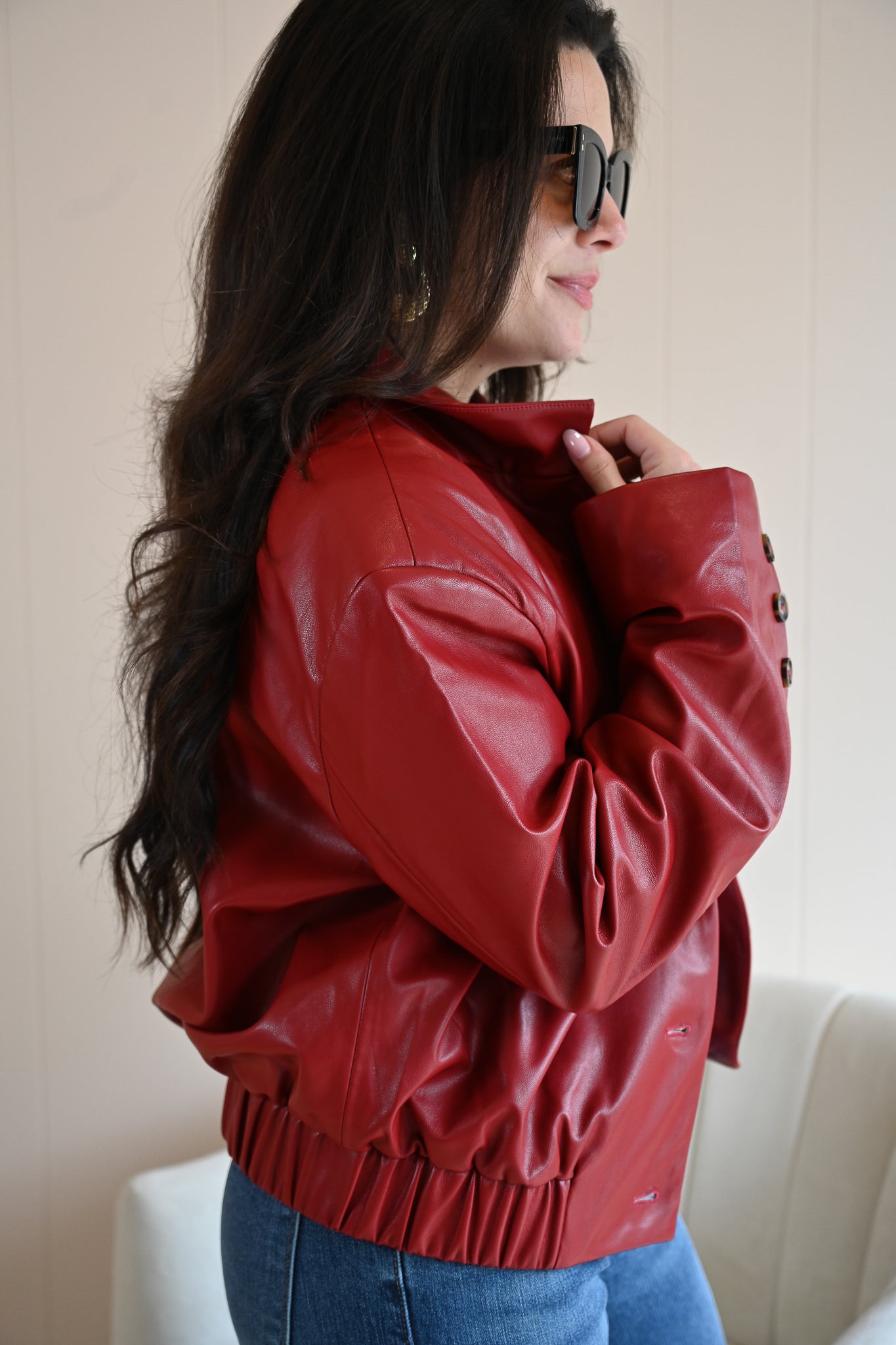 Acropolis Street Vegan Leather Bomber Jacket