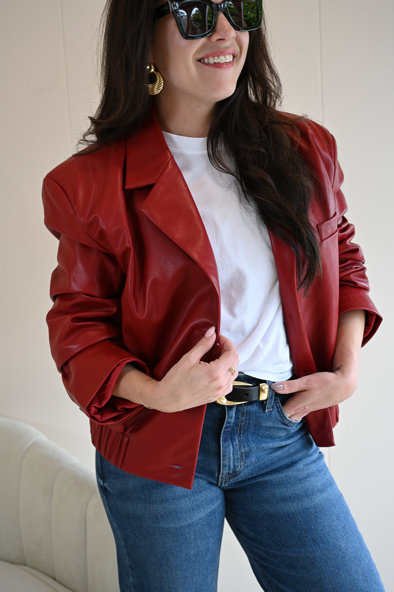 Acropolis Street Vegan Leather Bomber Jacket