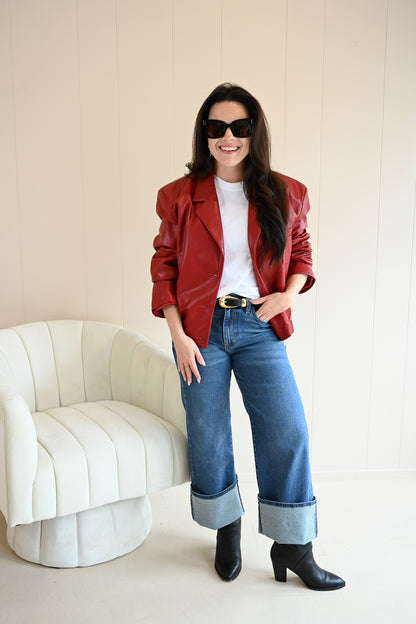 Acropolis Street Vegan Leather Bomber Jacket