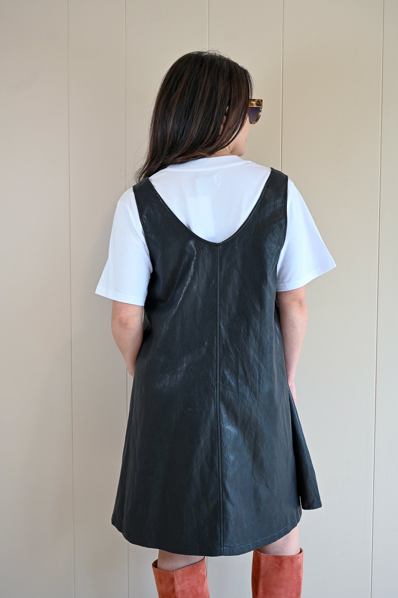 Briggs Street Vegan Leather A-Line Dress