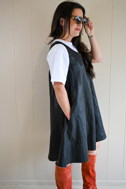 Briggs Street Vegan Leather A-Line Dress
