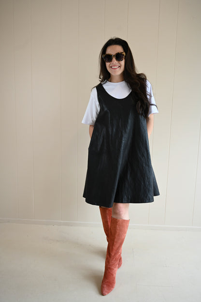 Briggs Street Vegan Leather A-Line Dress