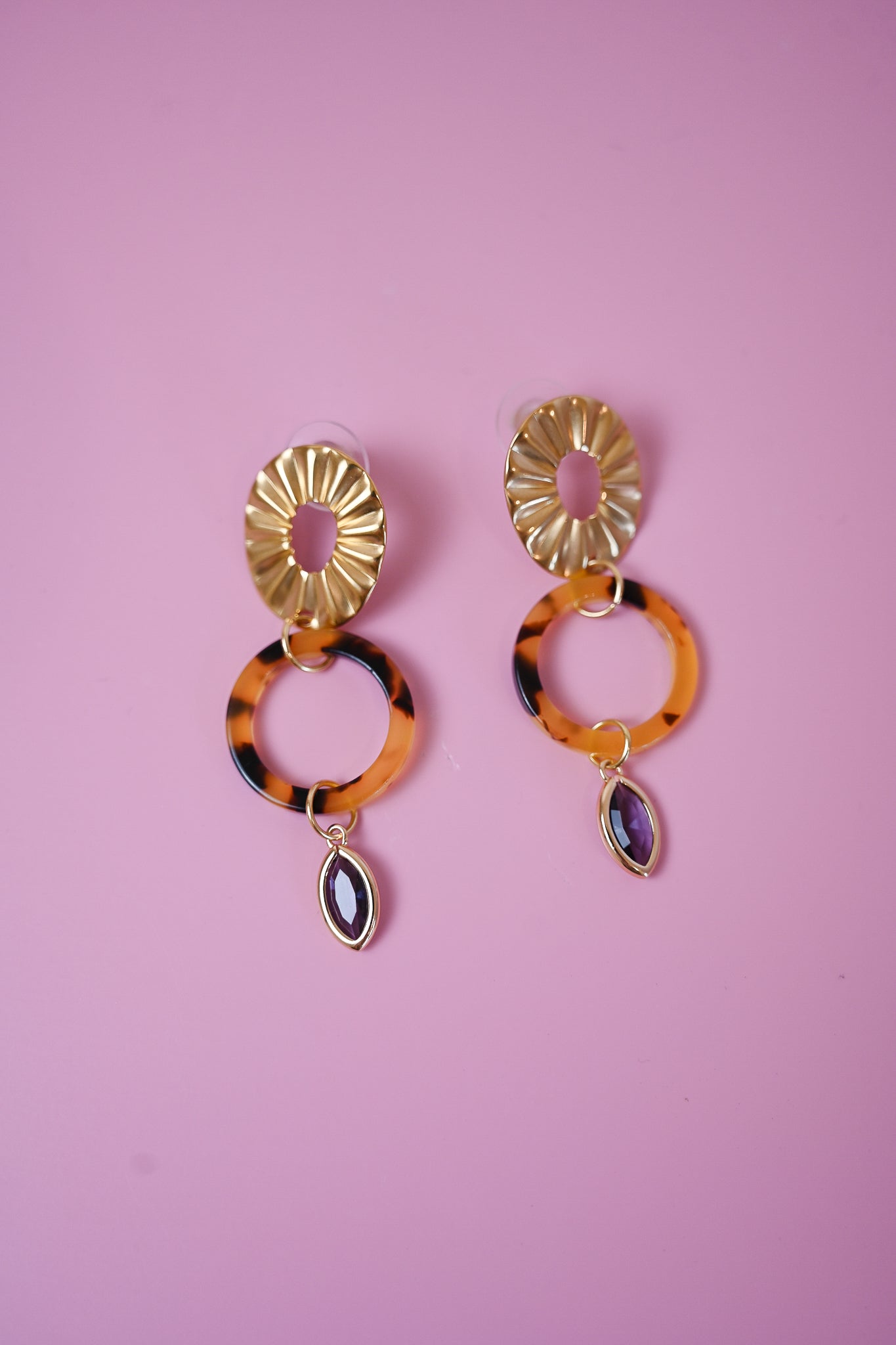 Tortoise Dangle Post Earrings