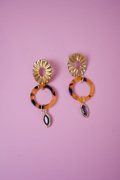 Tortoise Dangle Post Earrings