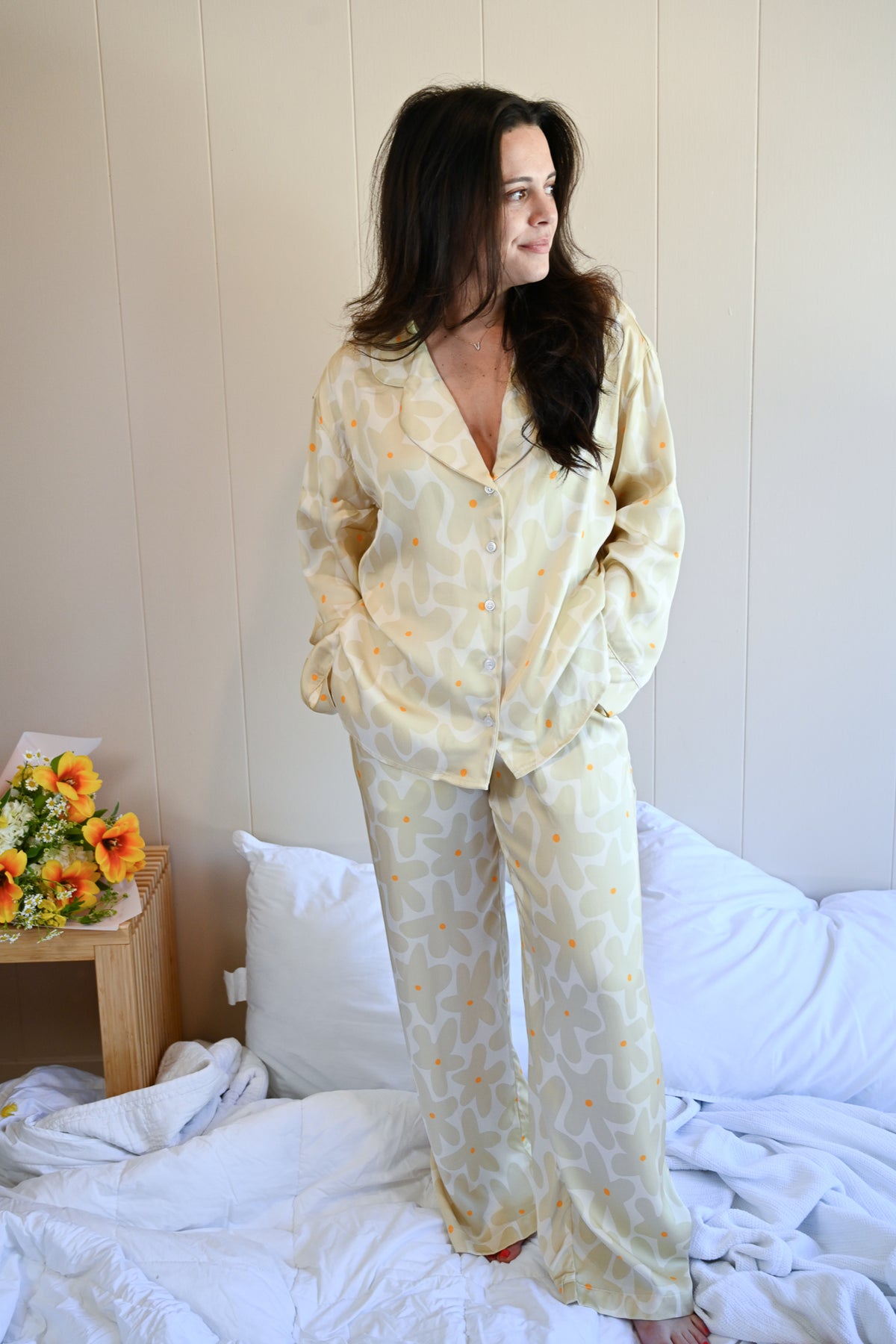 Abstract Daisy Long Pajama Set by NEENDI