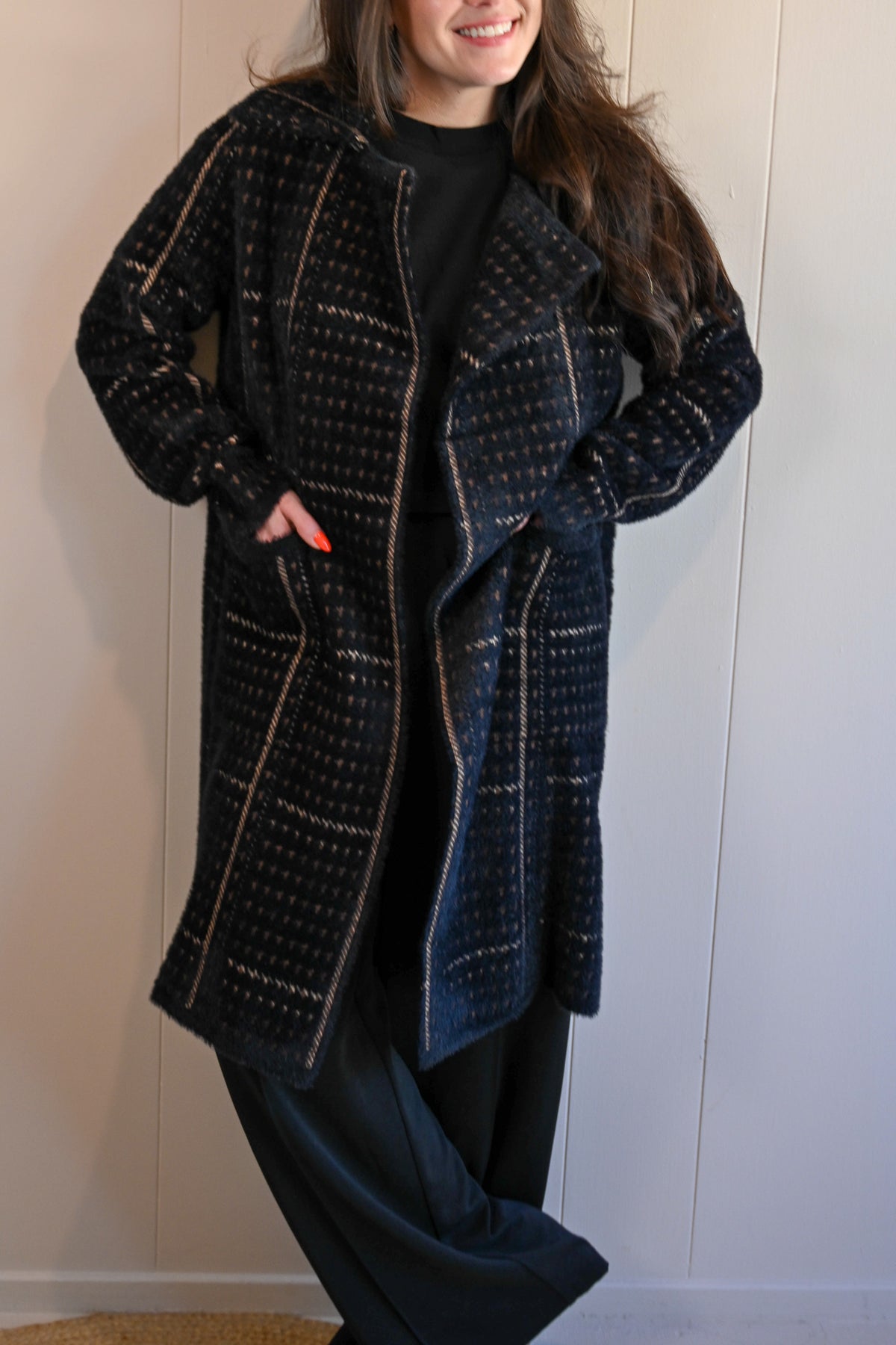 David Avenue Hounds Tooth Coat