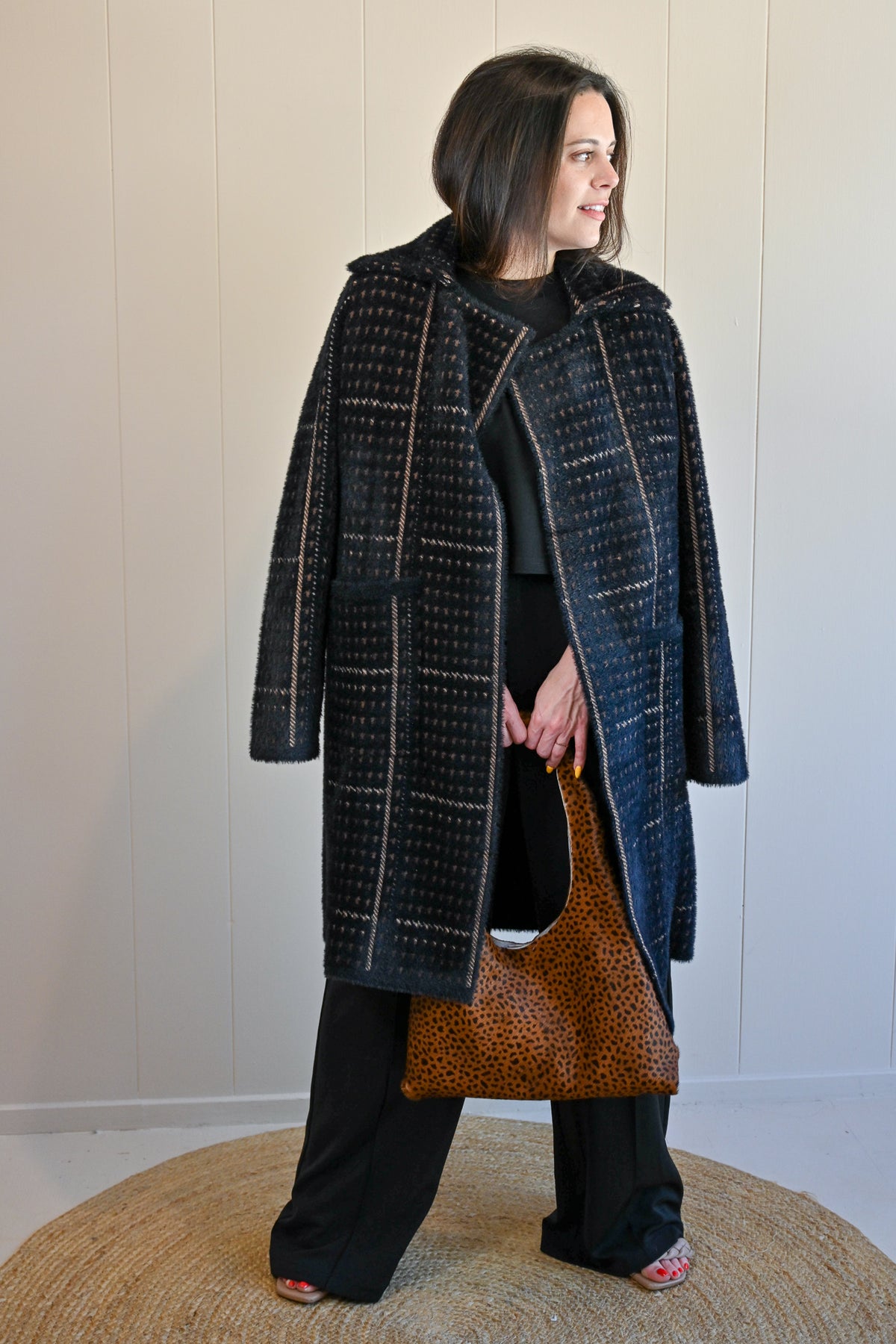 David Avenue Hounds Tooth Coat