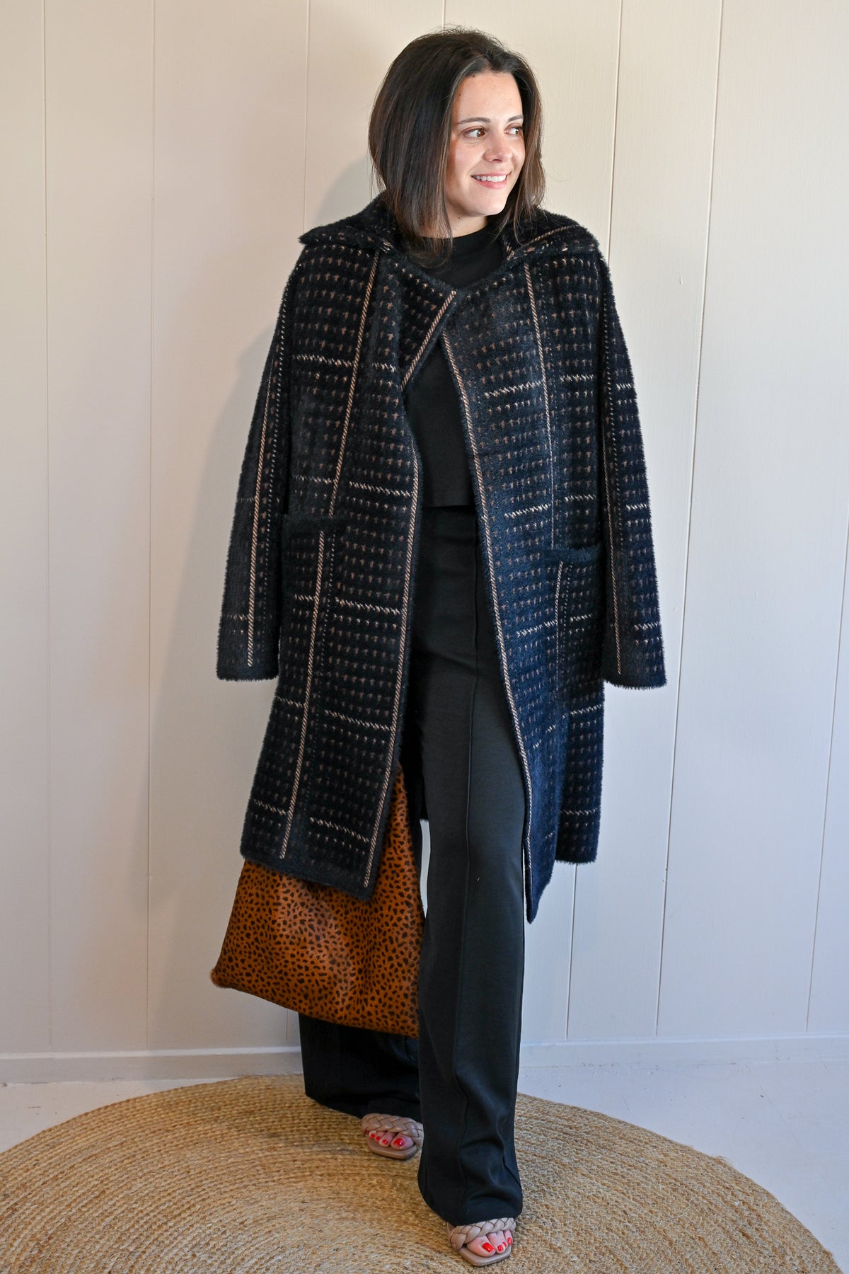 David Avenue Hounds Tooth Coat