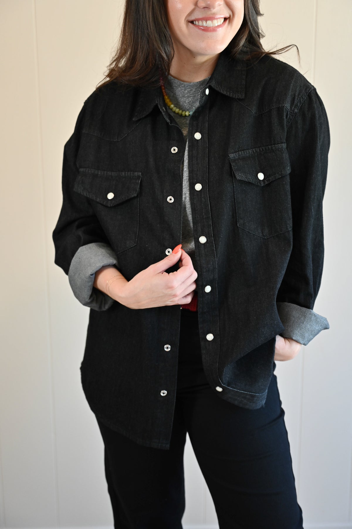 Cypress Denim Shirt Vintage Coal by VNTNA