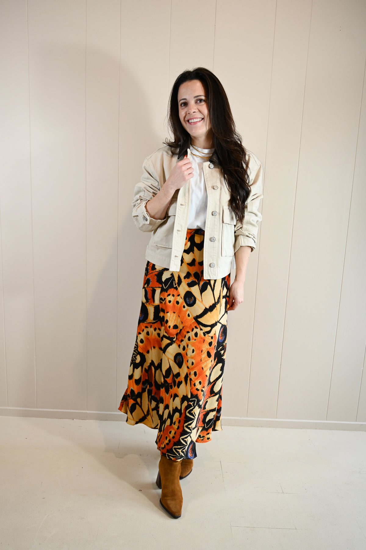 Monarch Lane Butterfly Midi Skirt