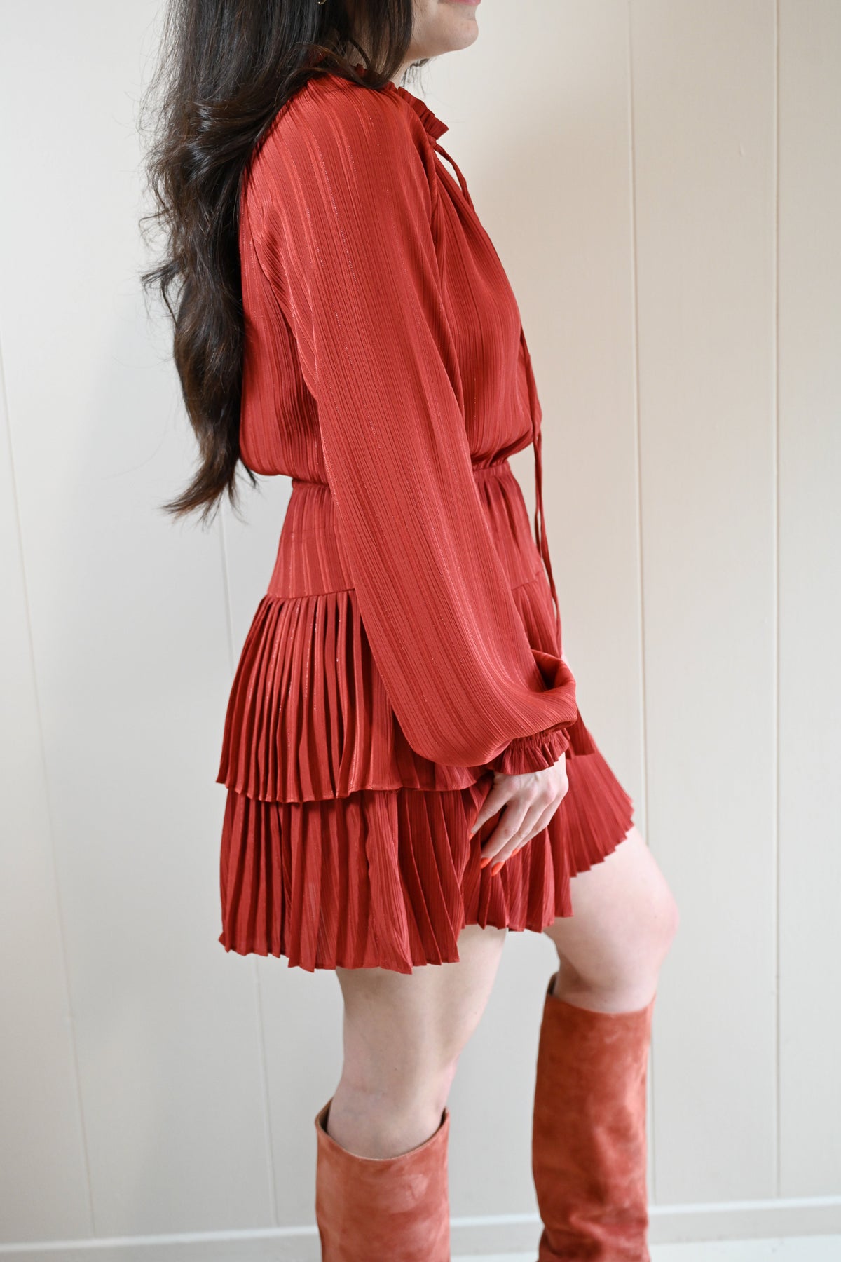 Country Club Gate Pleated Mini Dress
