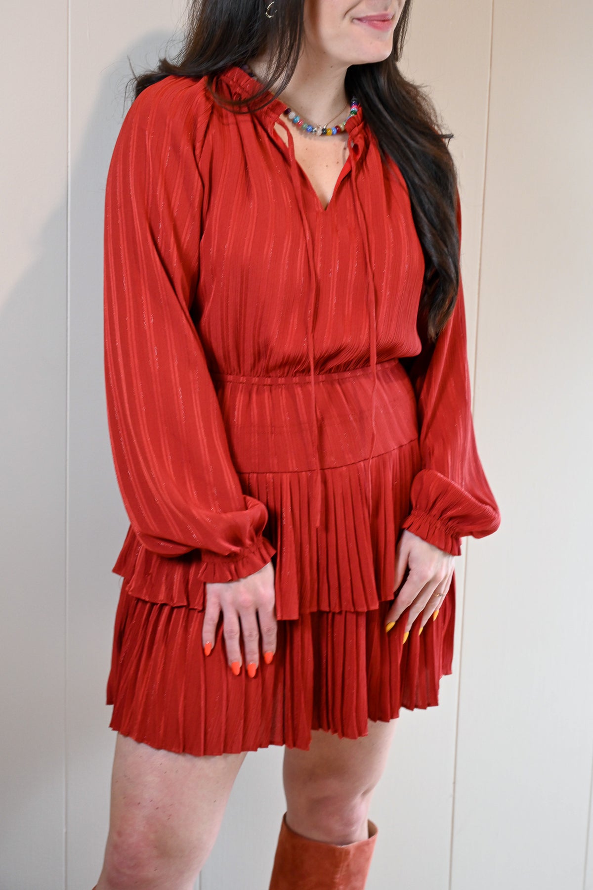 Country Club Gate Pleated Mini Dress