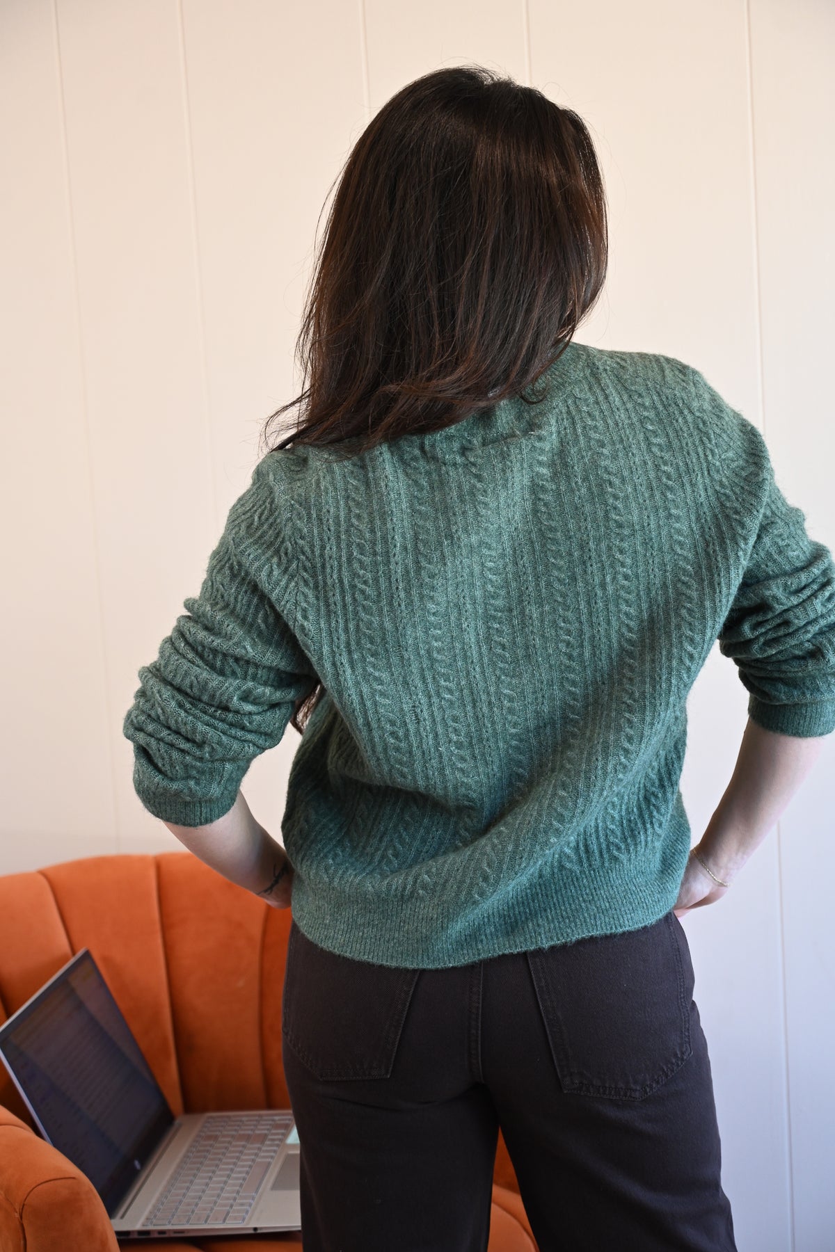 Marine Street Cable Cardigan - Coastal Eucalyptus