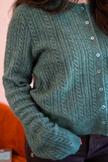 Marine Street Cable Cardigan - Coastal Eucalyptus