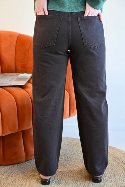 Pine Garden Chocolate Gold Grommets Ankle Jeans