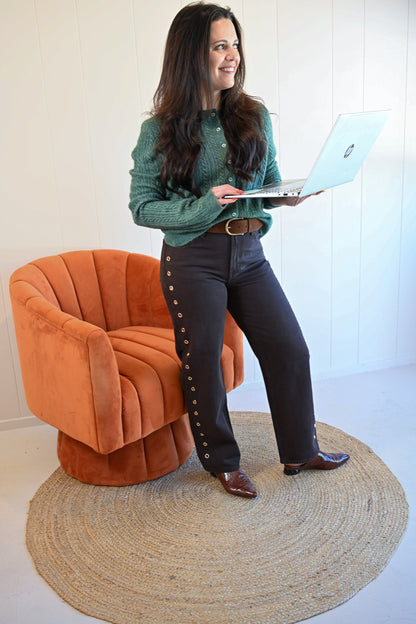 Marine Street Cable Cardigan - Coastal Eucalyptus
