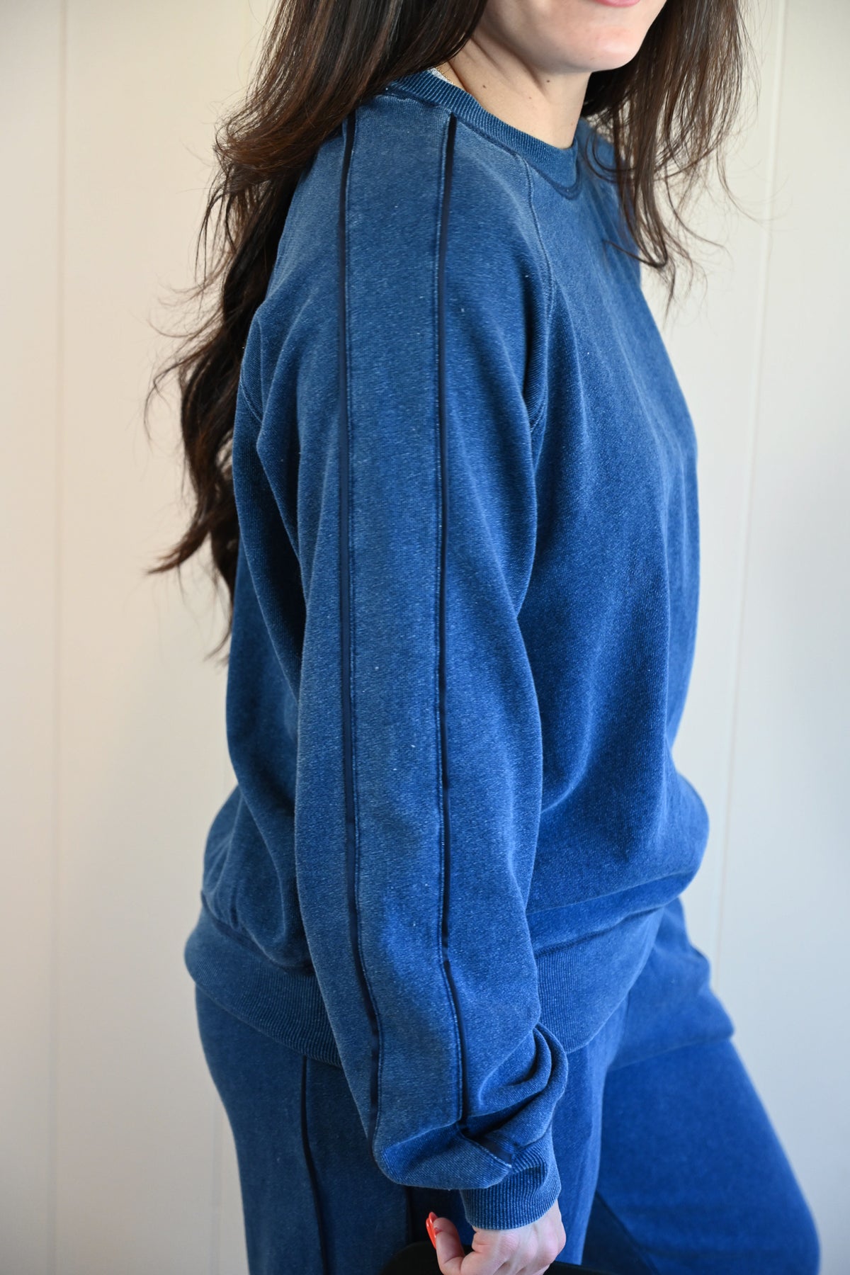 Clyte Street Denim Stripe Sweatshirt