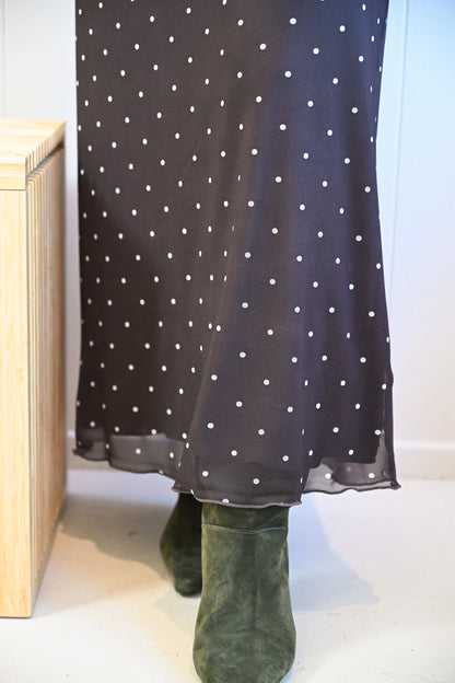 Laurel Avenue Polka Dot Mesh Midi Skirt