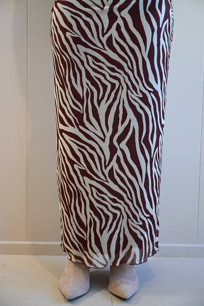 Laine Street Zebra Mesh Midi Dress