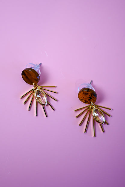 Tortoise Sunburst Post Earrings