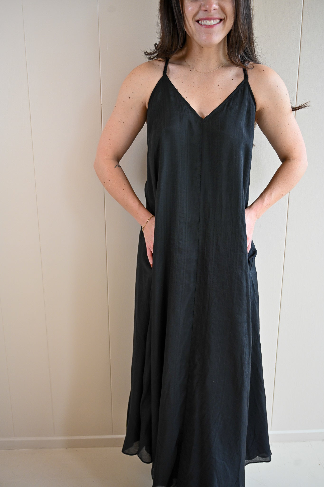 Laurie Tassel Strap Midi Dress