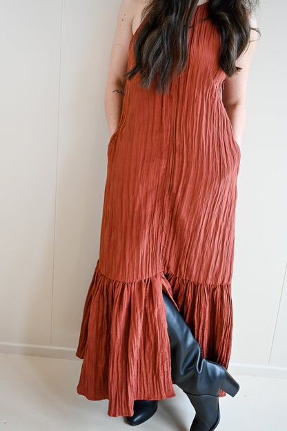 Park Place Textured Cross Back Midi Dress