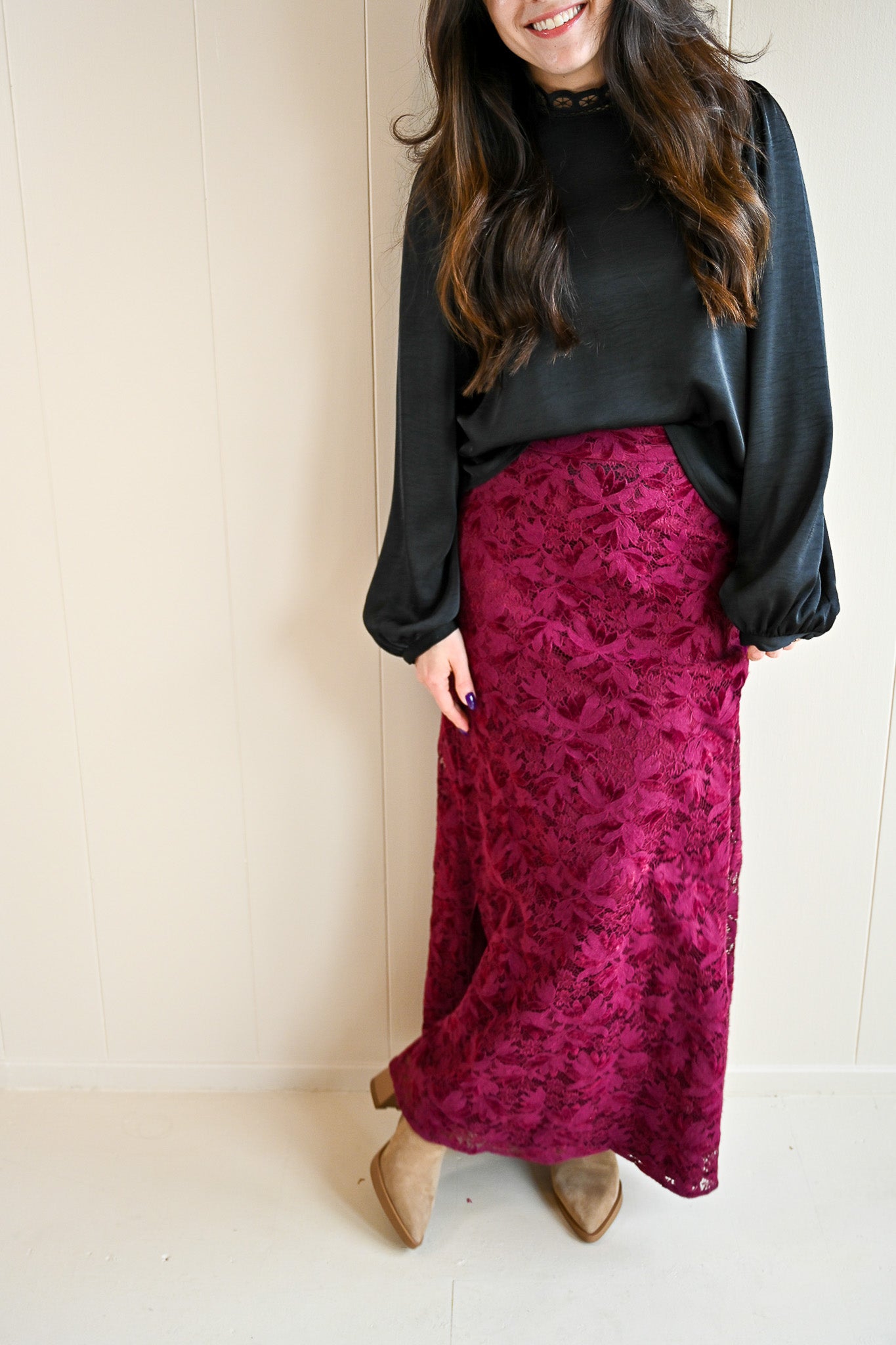 Mermaid Avenue Lace Maxi Skirt