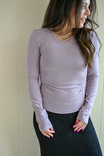 Melton Place Long Sleeve Top - Lilac