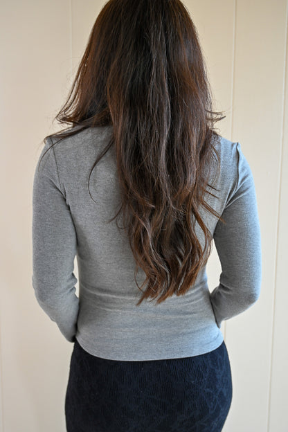 Melton Place Long Sleeve Top - Fog