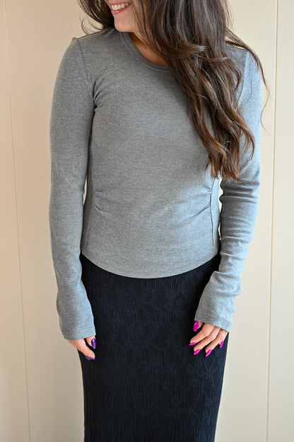 Melton Place Long Sleeve Top - Fog