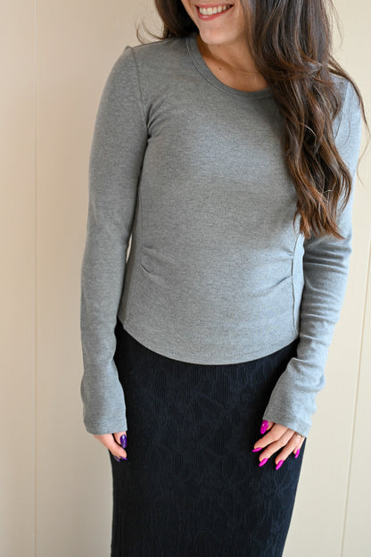 Melton Place Long Sleeve Top - Fog