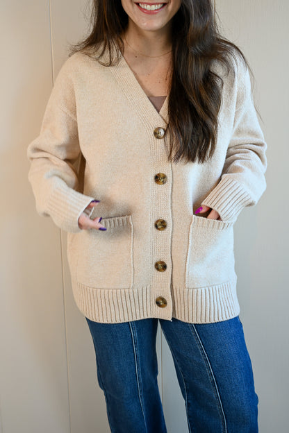Otter Lane V Neck Button Up Cardigan