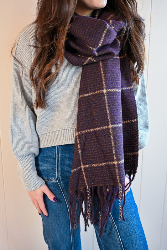 Central Avenue Scarf - Berry Plaid