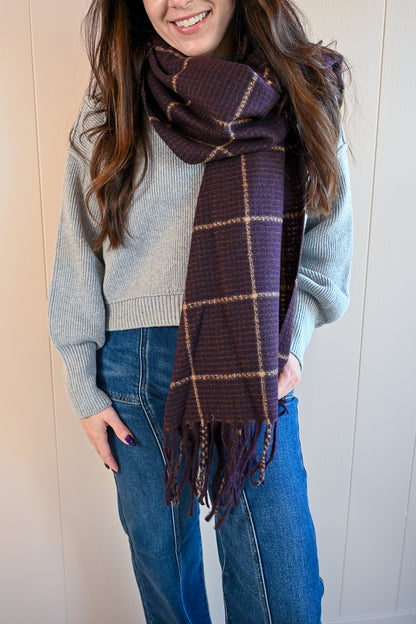 Central Avenue Scarf - Berry Plaid