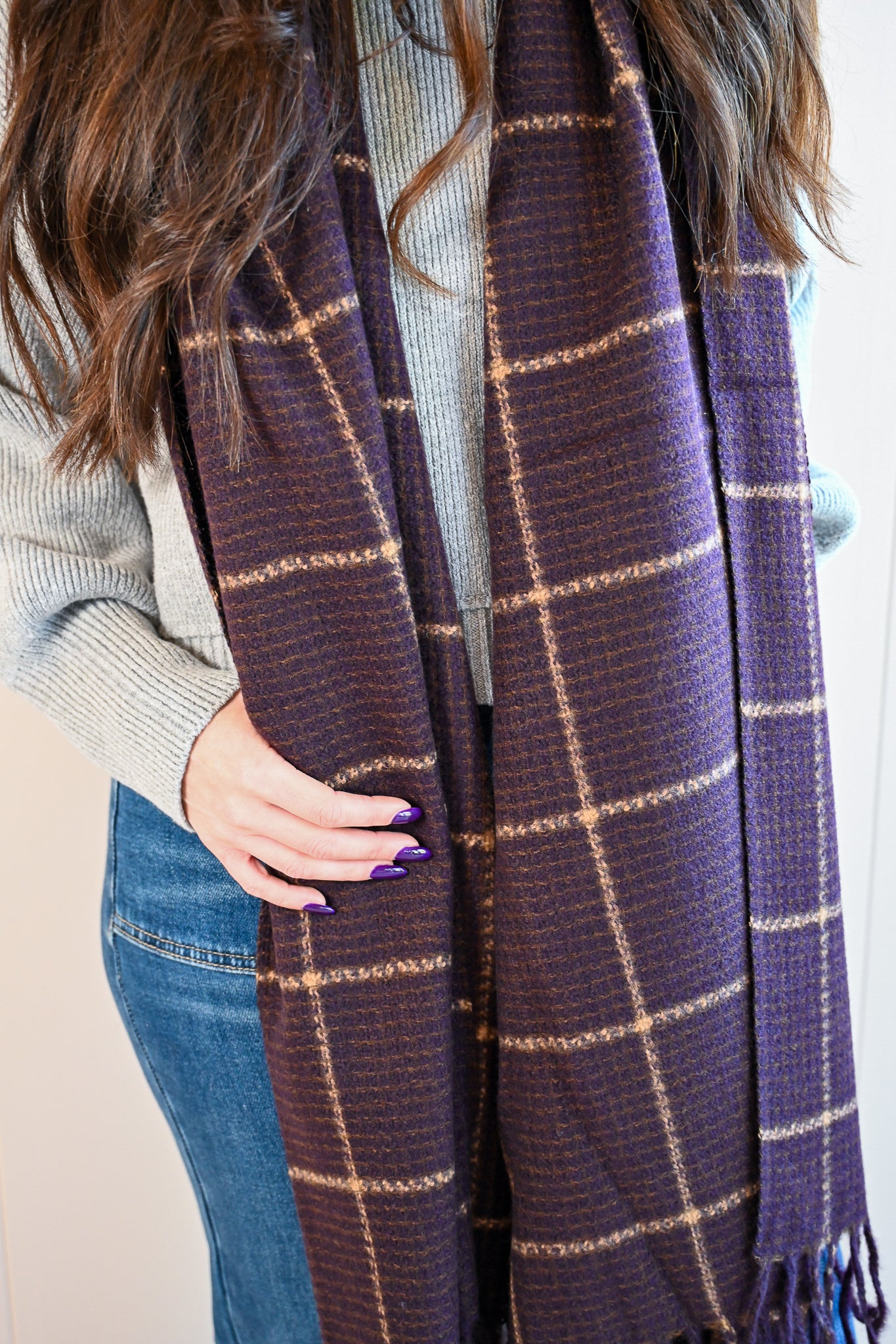 Central Avenue Scarf - Berry Plaid