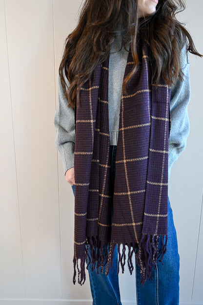 Central Avenue Scarf - Berry Plaid
