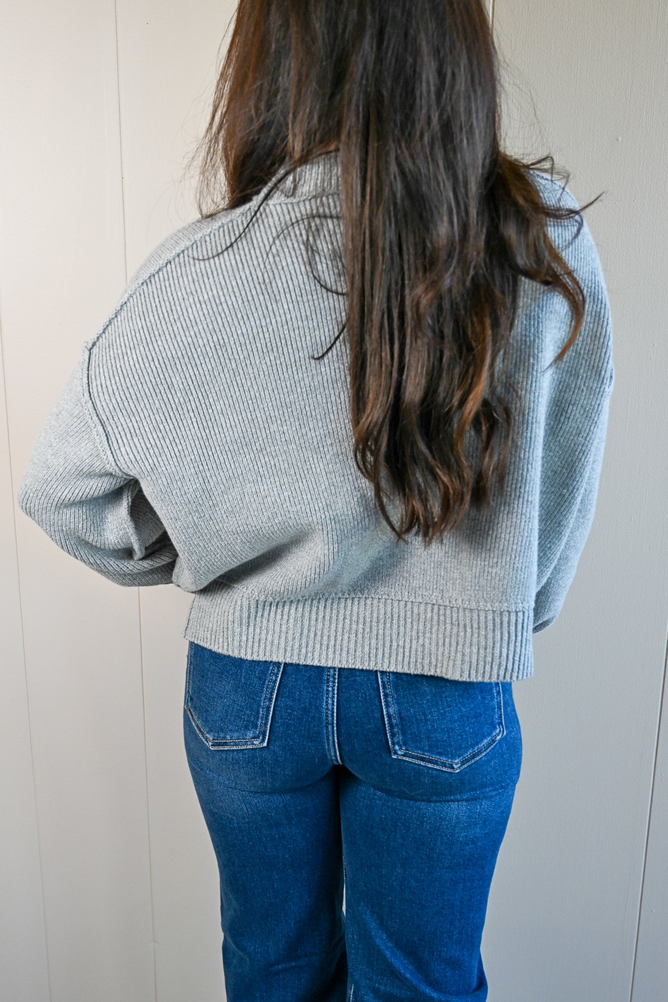 Balboa Ave Cropped Sweater - Fog