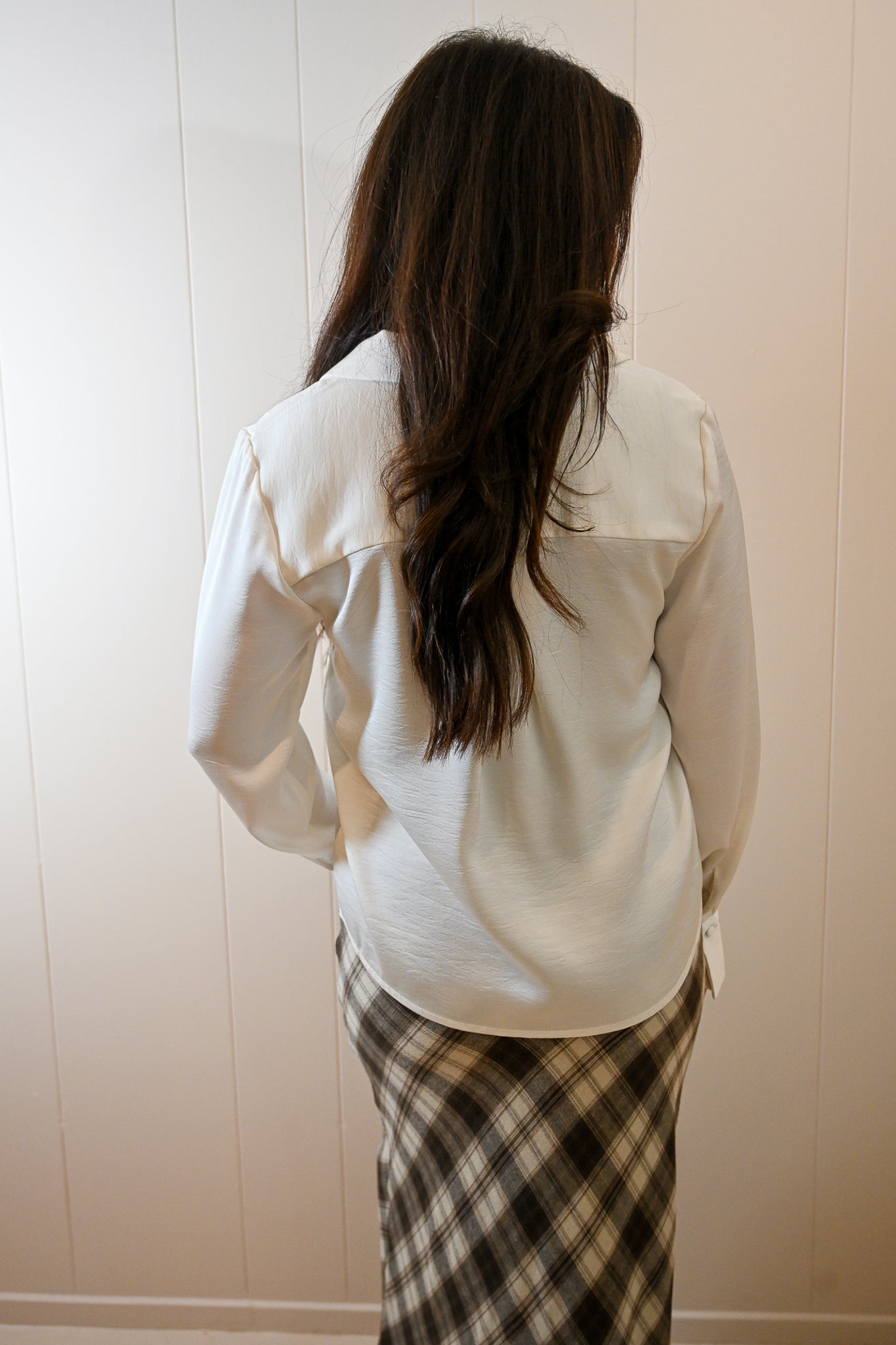 Prescott Avenue Satin Button Up Top