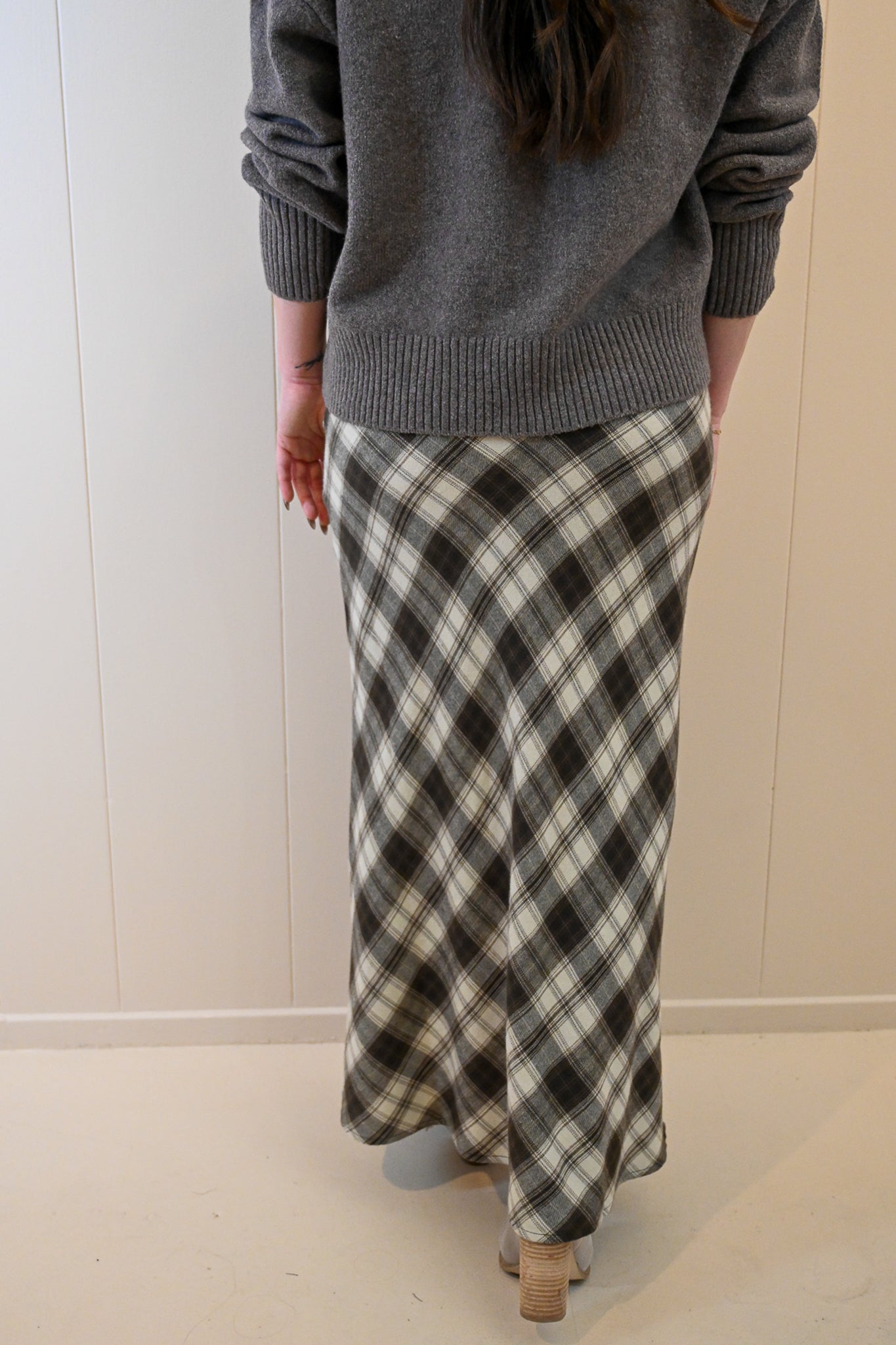 Grand Avenue Plaid Flannel Midi Skirt