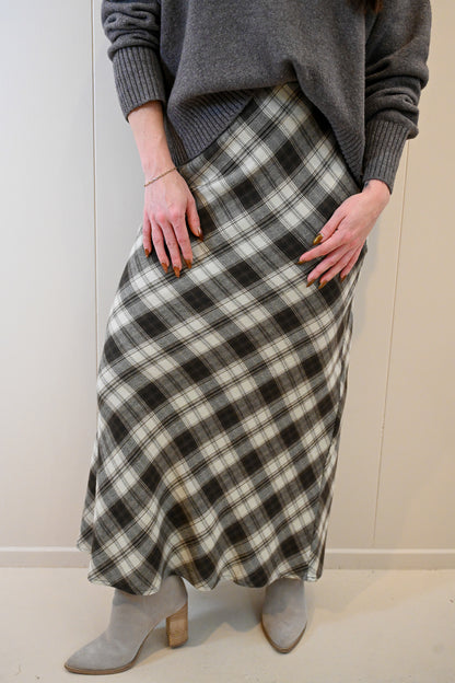 Grand Avenue Plaid Flannel Midi Skirt