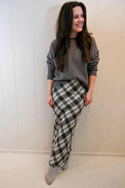 Grand Avenue Plaid Flannel Midi Skirt