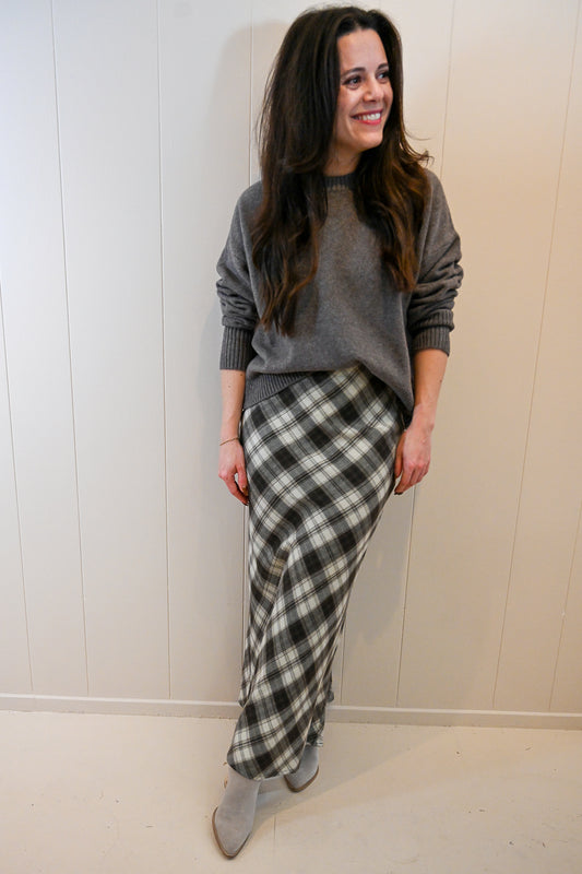 Grand Avenue Plaid Flannel Midi Skirt