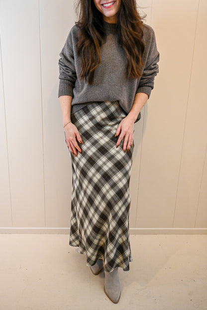 Grand Avenue Plaid Flannel Midi Skirt