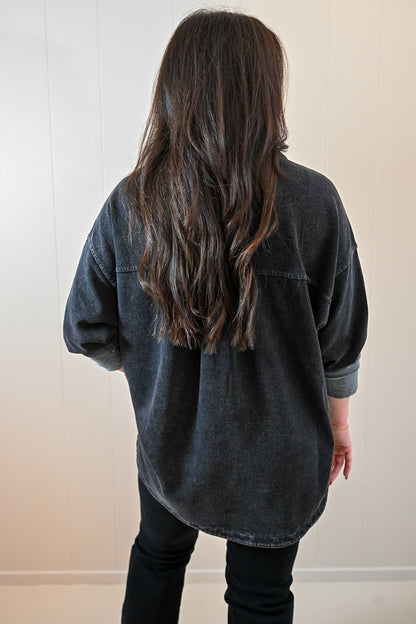 Beacon Knit Denim Jacket - Black