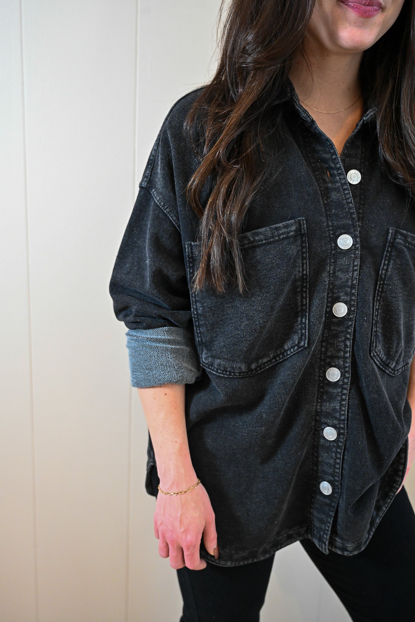 Beacon Knit Denim Jacket - Black